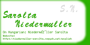 sarolta niedermuller business card